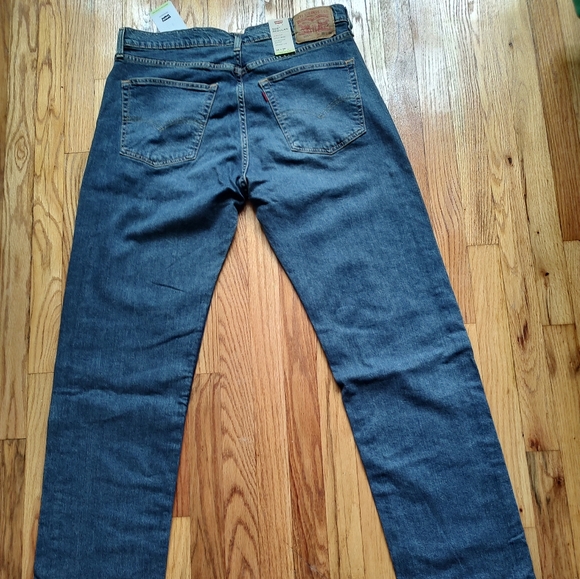 Levi's Levis Flex 505 Straight Leg Cotton Blend Blue Navy Pockets Jeans 36 - Picture 8 of 16